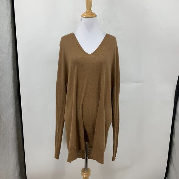 Vince Slouchy Sweater Womens L Wool Blend V Neck Pullover Stretch *READCONDITION - Picture 2 of 16